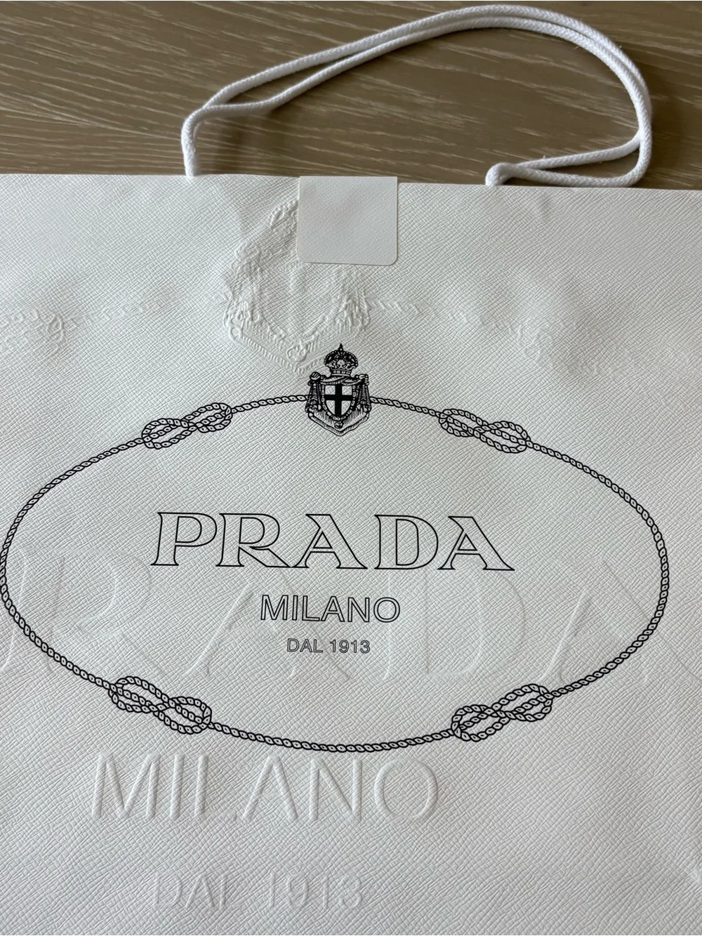 Prada White Medium Luxury Shopping Tote Bag